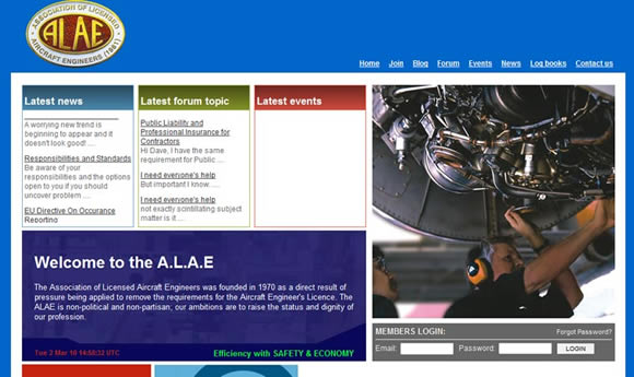 Association of Licensed Aircraft Engineers : <a href='http://www.alae.org' target='portfolio'>http://www.alae.org/</a>