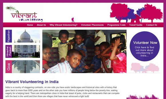 Vibrant Volunteering : <a href='http://www.volunteeringindia.co.uk' target='portfolio'>http://www.volunteeringindia.co.uk</a>