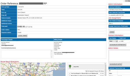 Web app Taxi manager